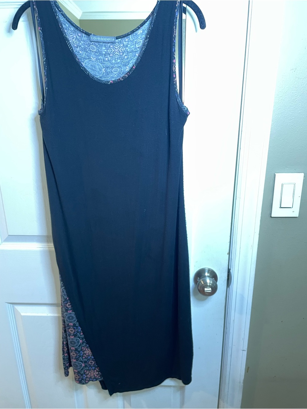 Loveappella Black Floral Side Panel Sleeveless Midi Dress XL